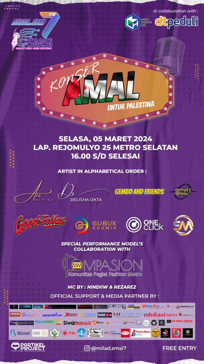 
					Peduli Palestina,SMSI Metro gelar Konser Amal,ini Jadwalnya..?