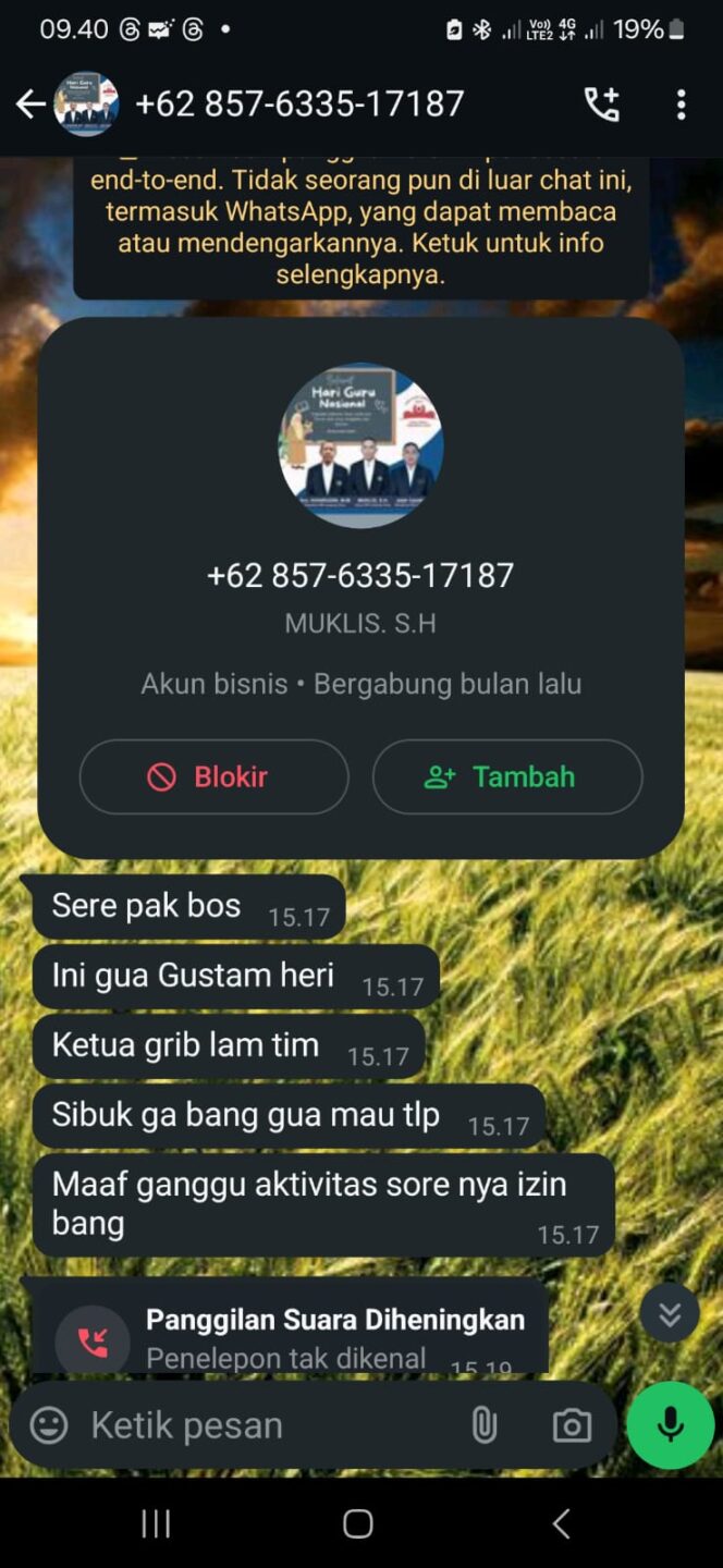 
					Waspada! Penipuan Mengatasnamakan Ketua PWI Lampung Timur Menyerang Pejabat